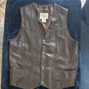 Cripple Creek Men's small Brown Leather Vest